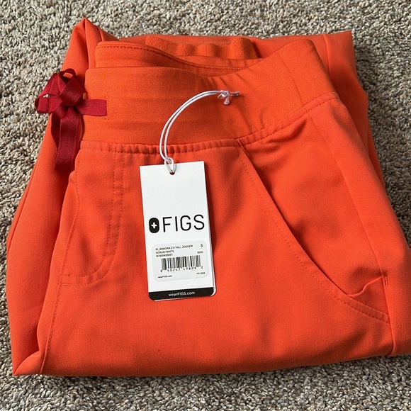 Figs Pants - Figs Sunset Orange Zamora Jogger Scrub Pants S Tall